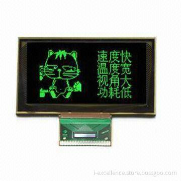 2.7-inch OLED Display Module, Available in Green Color Wholesale, Sized 73 x 41.86mm